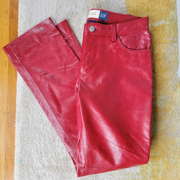 GAP Vintage Red Leather Bootcut Pants Sz
1 - Picture 1 of 6